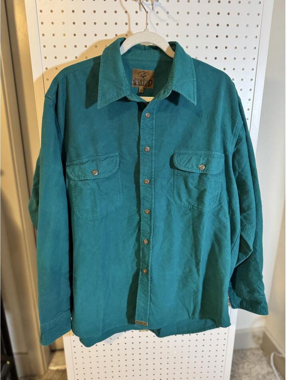 RedHead Teal Flannel Button Up Shirt XL Outdoor Workwear
